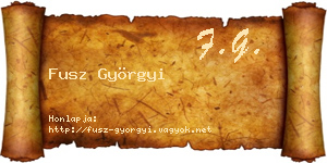 Fusz Györgyi névjegykártya