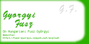gyorgyi fusz business card